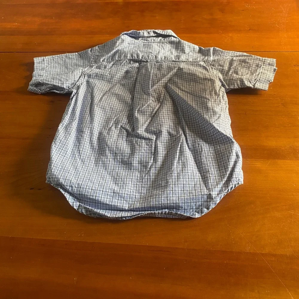 Ralph Lauren Button Down Kids Blue Plaid Short‎ Sleeve Shirt SIZE 3T